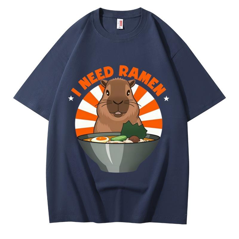Funny Capybara RaUnisex Lover Graphic Tee For Unisex Soft Cotton Casual Short Sleeve Japanese Streetwear Tshirt