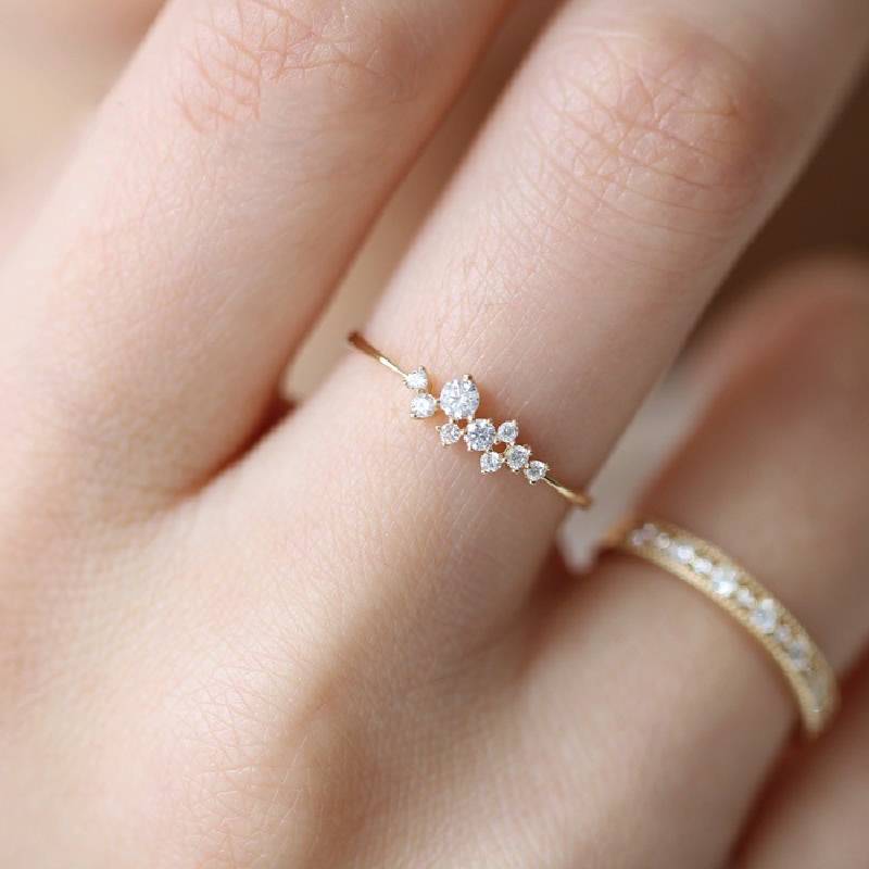 Rings Rhinestone Gold Girls Go Out Decoratives Hand Jewelry Simple Fashiona