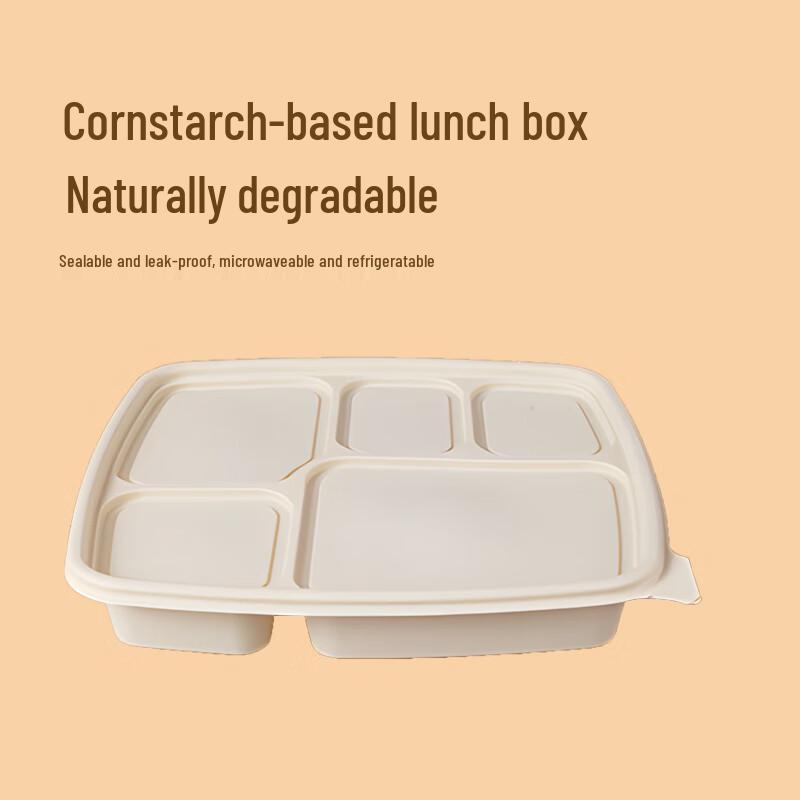 Yinmei Disposable Biodegradable 5-Compartment Corn Starch Lunch Box