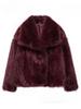 Metallfarbene Pailletten-Webjacke für Damen Locker Stehkragen Langarm Mantel Herbst Winter Schicke Damenoberbekleidung