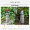 Solar Rotating Lighthouse Resin Decor for Outdoor Landscape and Garden