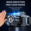 LED Headlamp with Motion Sensor, Rechargeable ABS Headlight with USB Charging, Adjustable Angle, Satin Finish