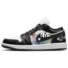 Air Jordan 1 Cushioning Slip Resistant Low Top Vintage Basketball Shoes Women's Black DC0774-101(Team366-)
