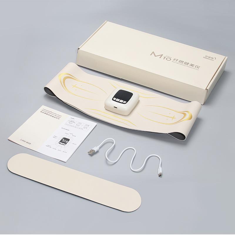 EMS Waist & Abdomen Massager: Hot Compress & Microcurrent Muscle Toning Belt with Heating Function