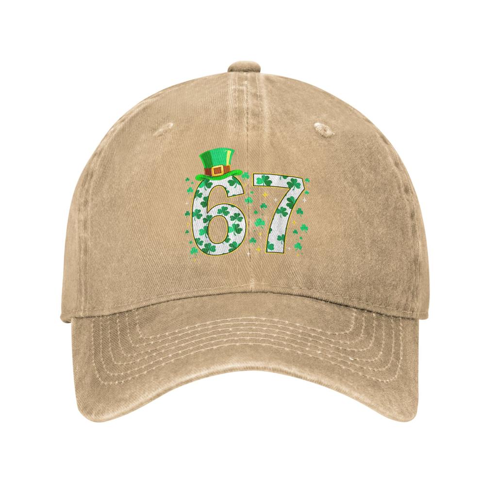 67 St Patricks Day Six Seven Shamrock Funny 6 7 Irish Meme Baseball Cap Trendy Trucker Hat Summer Unisex Outdoor  Baseball Caps
