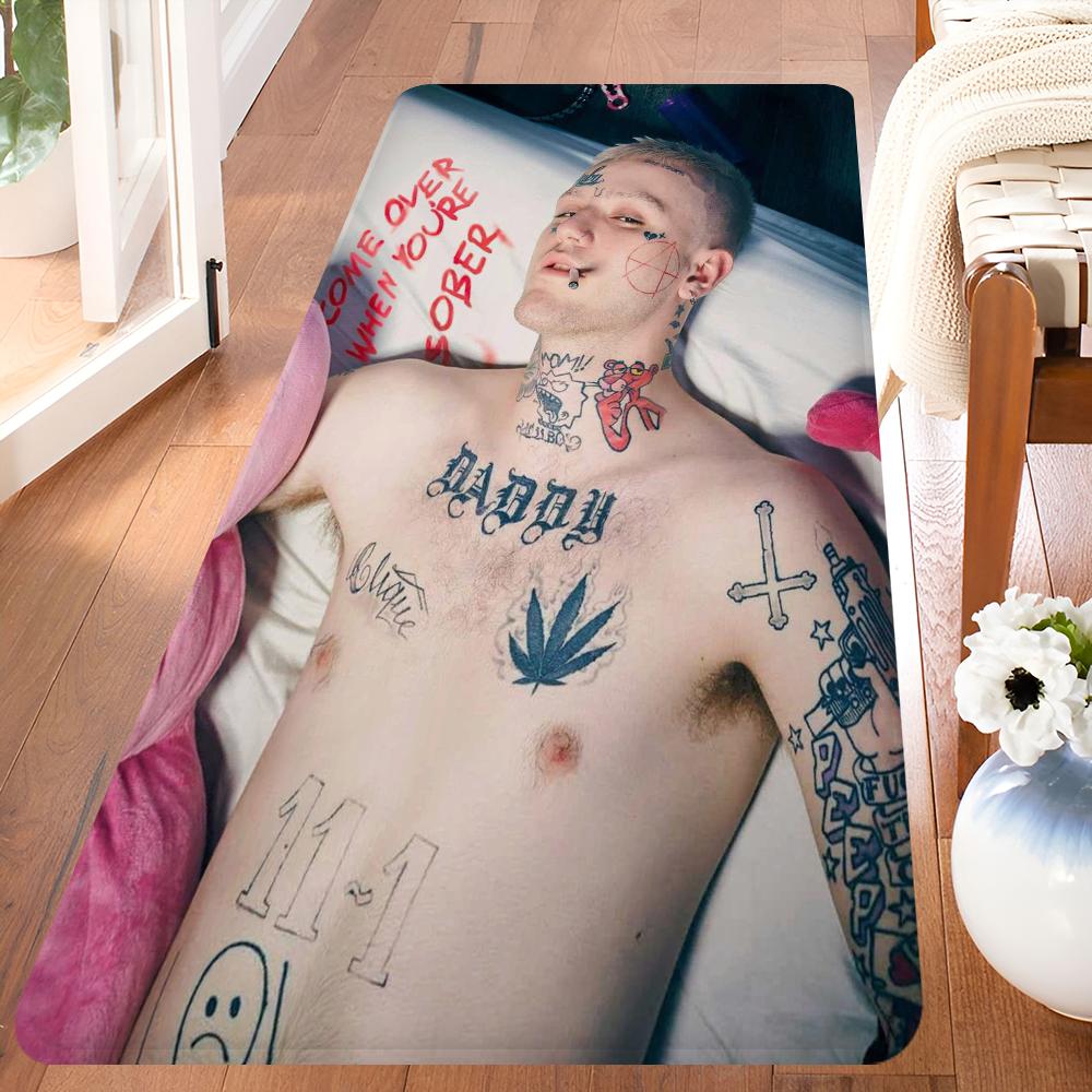 Rapper Lil P-Peep Fußmatte Rechteckig Rutschfest Zuhause Weich Badematte Vordertür Innen Außen Matte Hoteldekor Matte