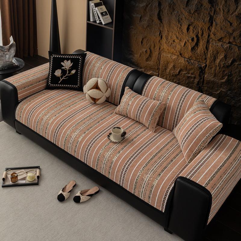 Chenier Premium Sofakissen  Neuer Leichter Luxus Vier-Jahreszeiten Universal Rutschfest Leder Sitzkissenbezug Stoffhandtuch