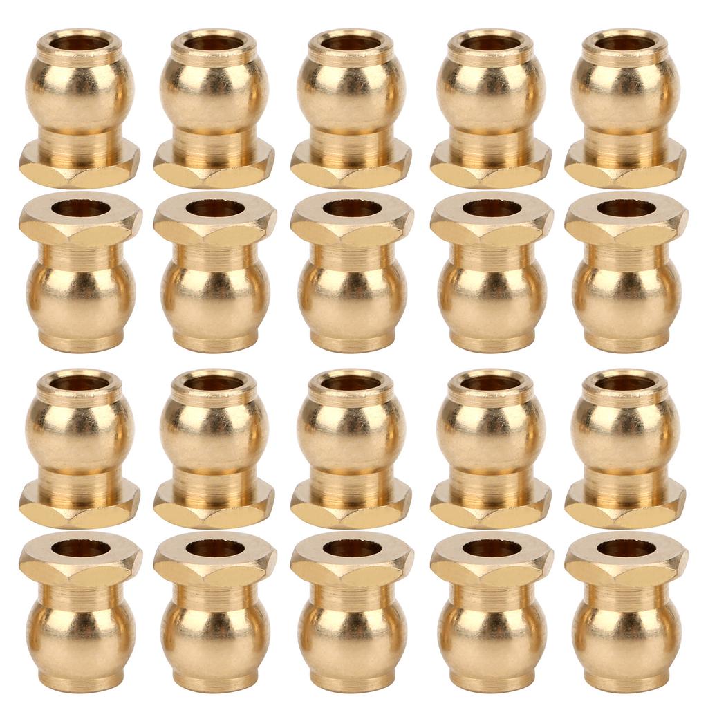 20pcs 1:10 1:8 Link Rod Ball Joint Metal Tie Rod Ends Copper RC Accessory for RC Crawler Truck