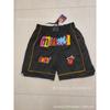 Miami Heat Basketball Shorts Men City White Black Rainbow Print Performance Sportswear Cotton Athletic Pants