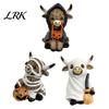 Whimsical Halloween Table Decor Highland Cow Statue Decor, Funny Resin Ghost Figurine for Home Mantel Decorations Office Tiered Tray Desk Shelf