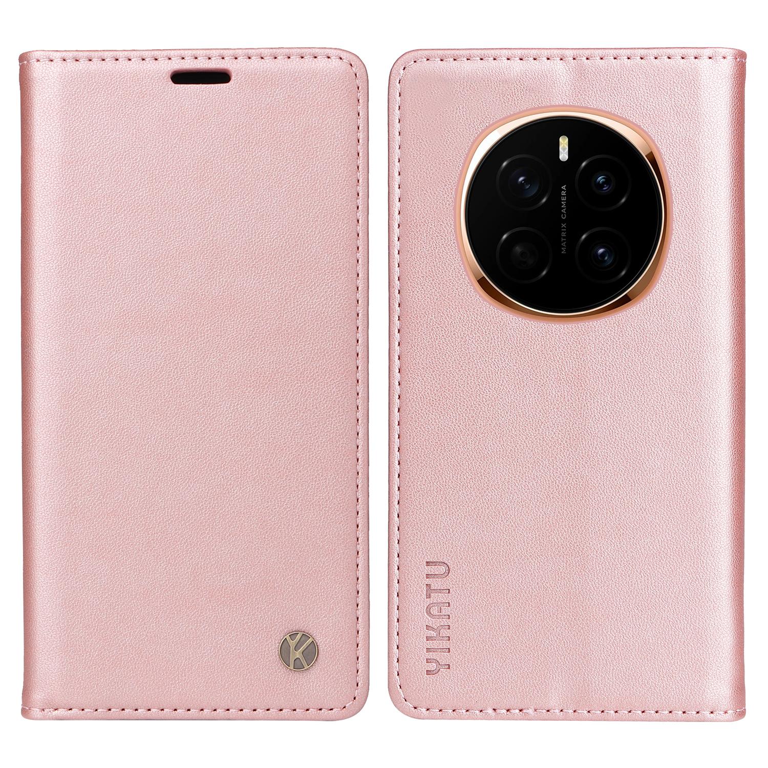 

YIKATU YK-001 For Honor Magic7 5G Wallet Case Card Slot Stand Leather Phone Cover Rose Gold
