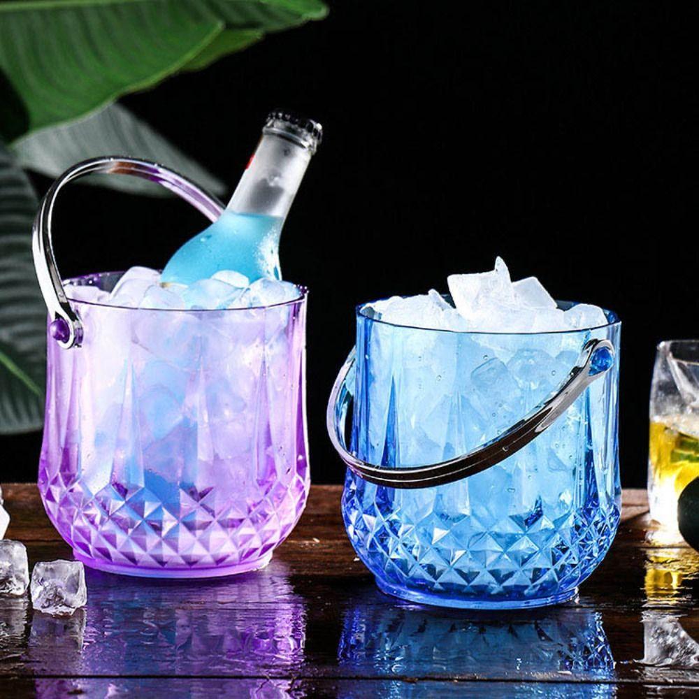Acrylic Wine Chilling Bucket With Handle Beverage Chilling Tub Champagne Ice Bucket  Party