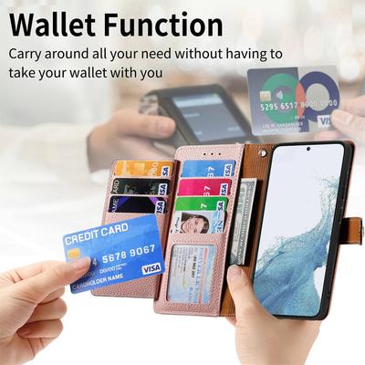 Wallet Case for Galaxy A71 A56 A55 A43 A36 AA34 A32 A26 A25E A23 A21S Zipper Pocket Purse with Wrist Strap, Flip Card Holder