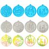 4pcs Silicone Mold for Keyring Pendant Christmas Theme Keychain Ornaments Moulds Stylish Key Chain Accessory Molds