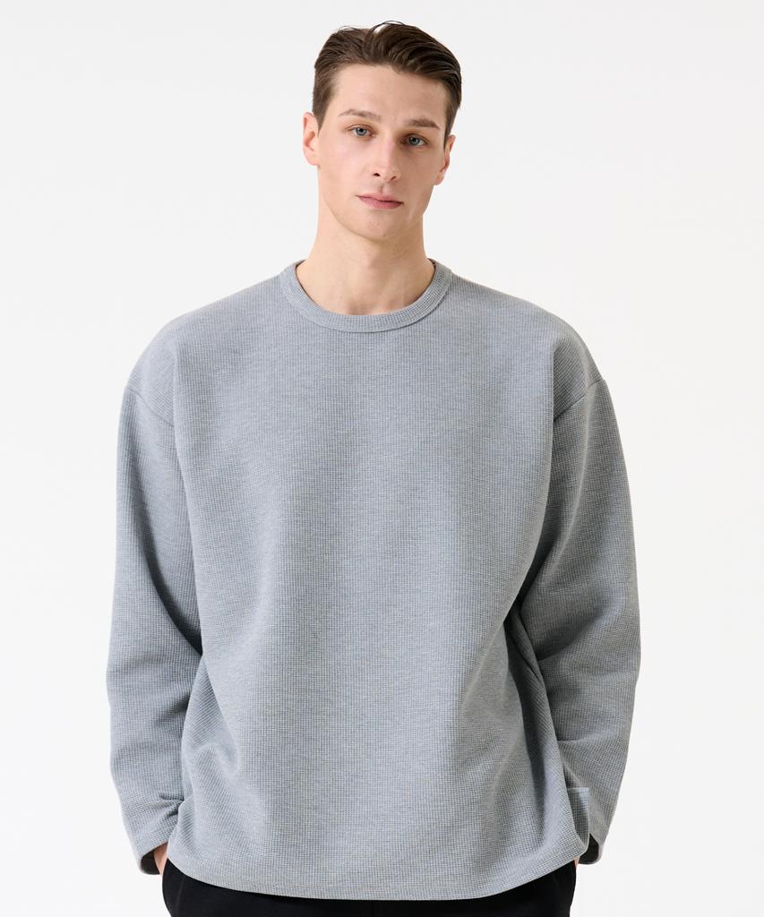 HUGVONE Prime Waffle Wide Long Sleeve [Melange]