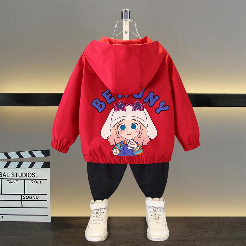 Jacke Kinder Outdoor Jungen und Mädchen Jacke Frühling Ball Dünner Abschnitt der Mittel- und Großkinder Locker Lässig Kapuze Rushing Mantel