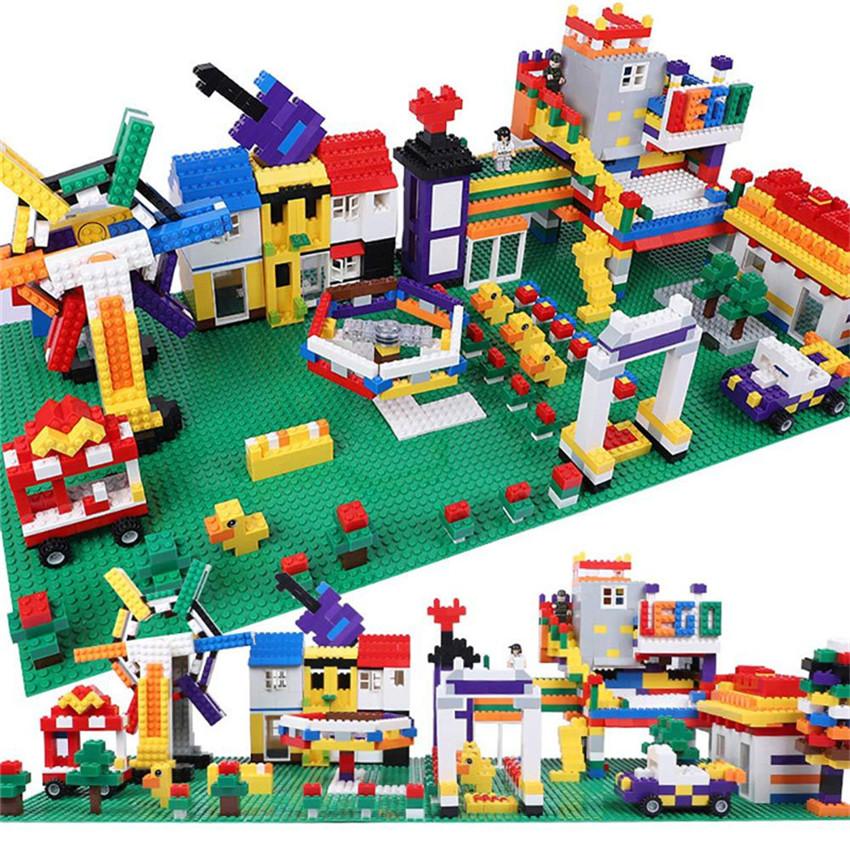 2Pcs 32x32 Dots Double Sided Baseplate for Building Blocks, Classic Brick Board Compatible with Major Brands, Kids DIY Toys
