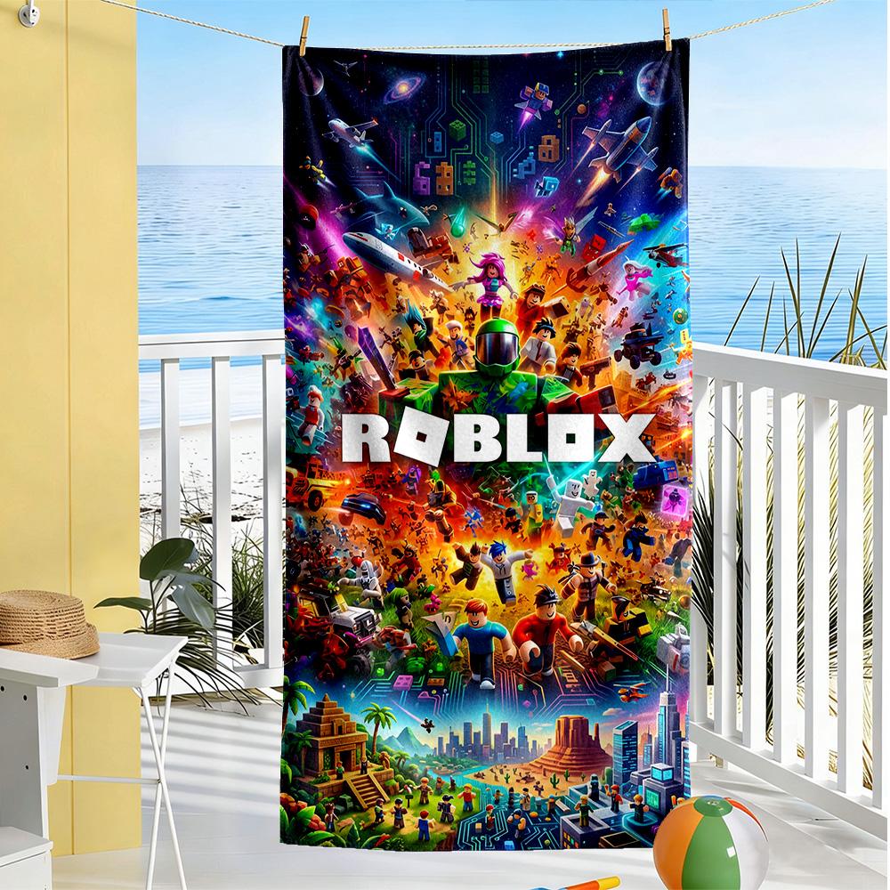 Roblox Strandtuch Hohe Saugfähigkeit & Schnelltrocknend Bequem Leicht Perfekt für Reisen Yoga Camping und Schwimmen