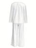 2025 Spring Ice Silk Stretch Pajama Set - Women's Loose Long Sleeve Top & Pants
