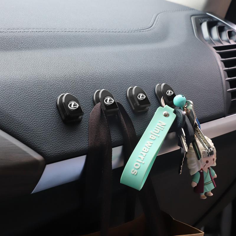 SFSE5 2PCS Car Storage Hanger Auto Logo Hooks Peg Accessories For Lexus F SPORT ES RX NX LS UX LM LX GX LC RZ IS CT GS RC HS SC TX LBX