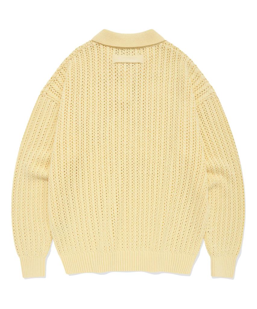 COVERNAT Authentic Crochet Collar Knit Light Yellow