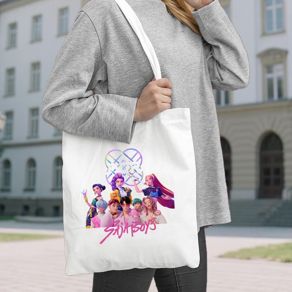 Hunters Surrounding Printed Canvas Shopping Tote Bag With Large Capacity