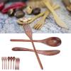 3er Set Geschirr Holzgabel Löffel Messer Set Küchenbesteck für Zuhause Café Restaurant