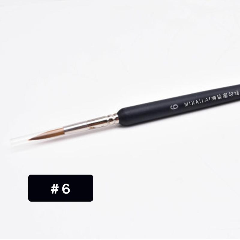 MIKAILAN Wolf Hair Paint Brush Fine Hand-painted Hook Line Pen Round Tip Miniature Brush For Drawing Gouache Oil Painting Brush