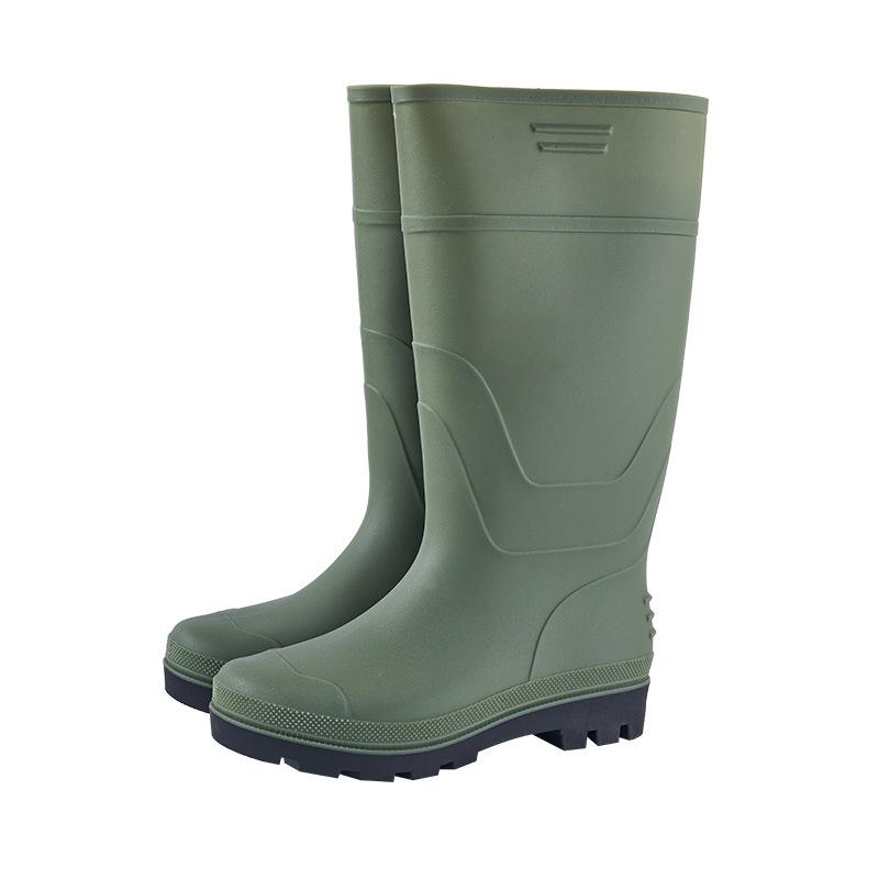 Men's rain boots matte surface non-slip, waterproof and wear-resistant food grade PVC high tube rice field farmland vegetable field rain shoes