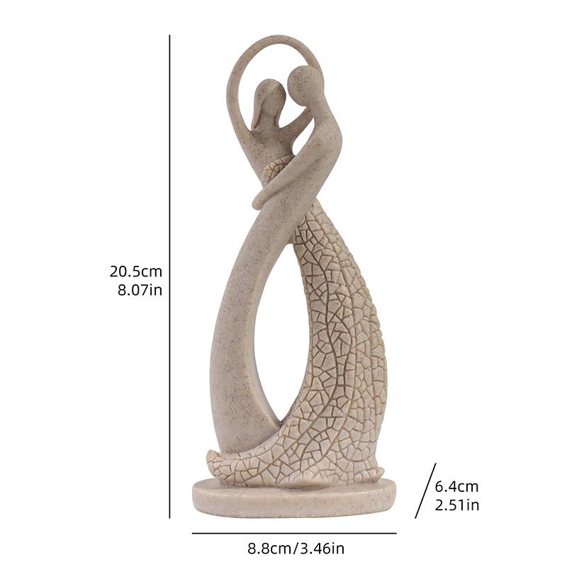 

European-style Lovers Sandstone Figurine, Resin Craft Home Decor for Living Room, Valentine s Day Gift