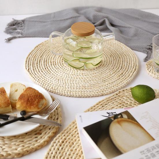 Corn Bran Woven Heat Dining Table Mat Pot Insulation Holder Coasters Placemat