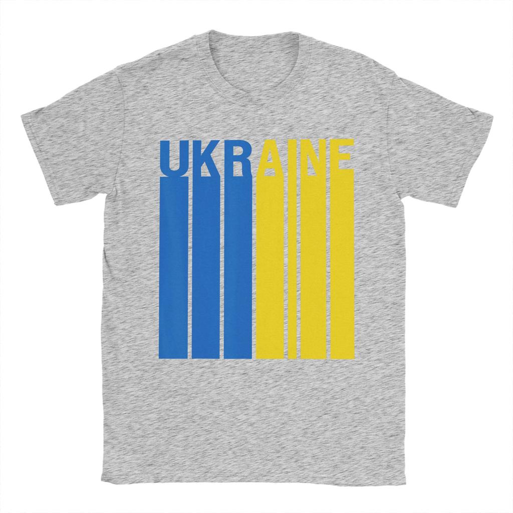 Awesome Ukraine Flag TShirt for Unisex Round Collar Pure Cotton T Shirts  Short Sleeve Tees Gift Idea Clothing