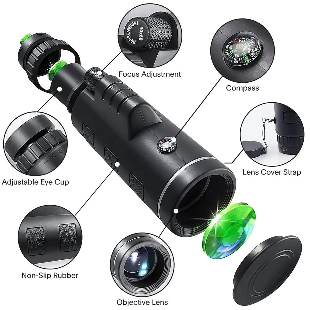High Performance Monoculars 40x60 Magnification Long Field Of View Waterproof Design Suitable For Concerts Football Games