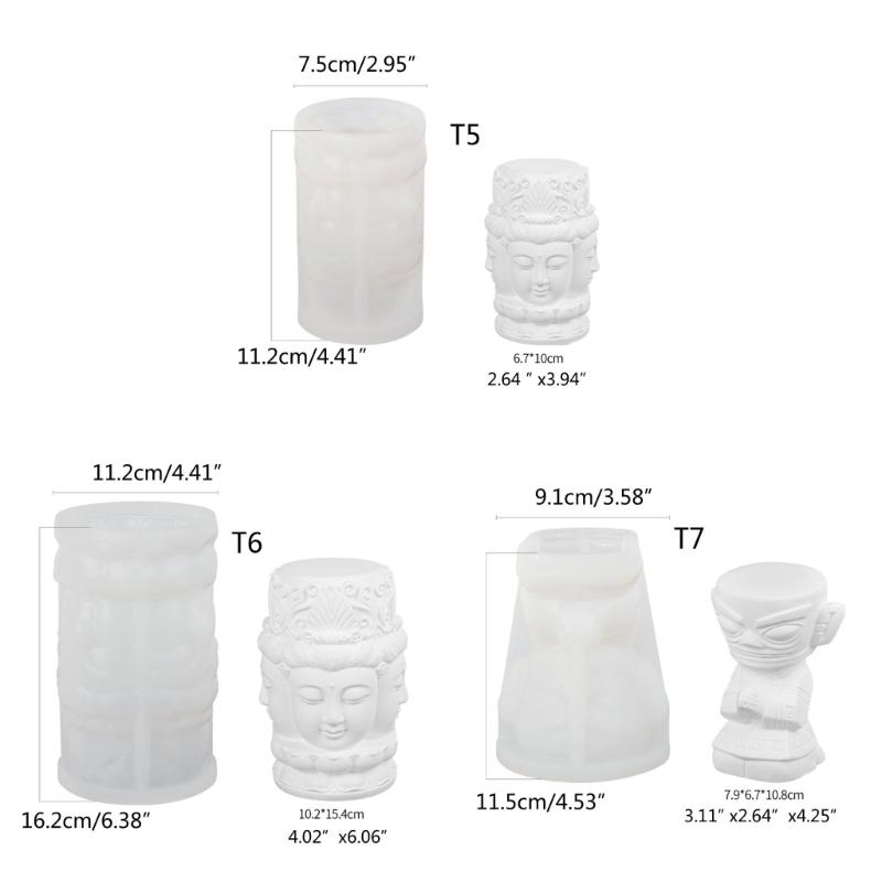 Handmade Candle Making Mold Guanyin Statue Silicone Molds DIY Ornaments Candle Mould Home Decorations Silicone Moulds