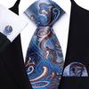 Men's Paisley Polyester Tie, Pocket Square, and Cufflink Set - British Style