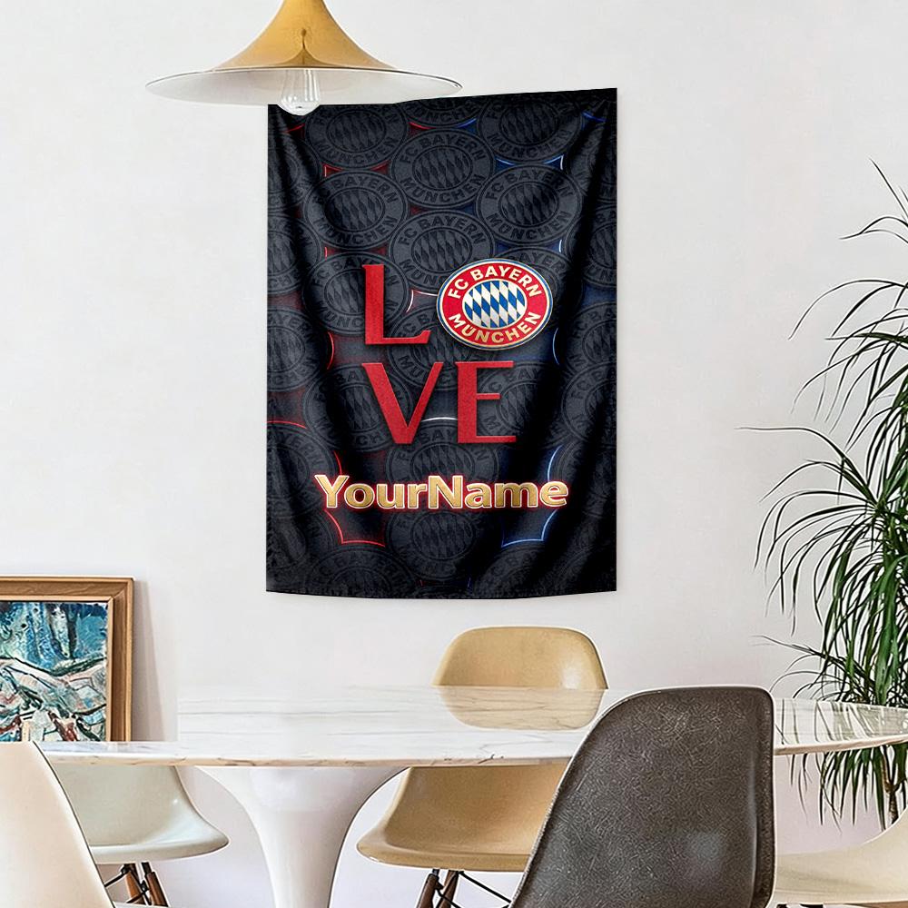 Bayern Munich Custom Your Name Wall Decor Tapestry Art For Pet Memorial Birthdaywedding Party Backdrop Family Gift