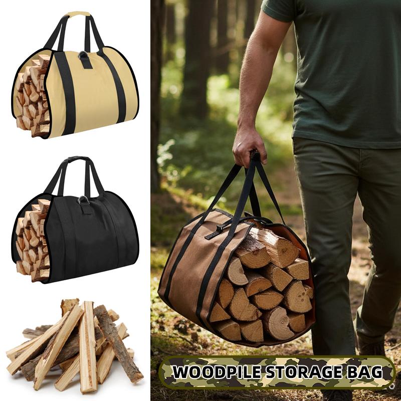 1pc Firewood Log Carrier Tote Bag, Portable Heavy-Duty Log Tote With Handles For Camping and Fireplace, Large Firewood Carrier