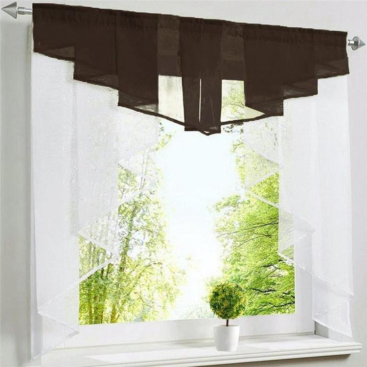European Simple Curtains, Pole-Type Folding Envelope-Type Multi-Color Embroidered Window Screens, Simple High-Density Yarn