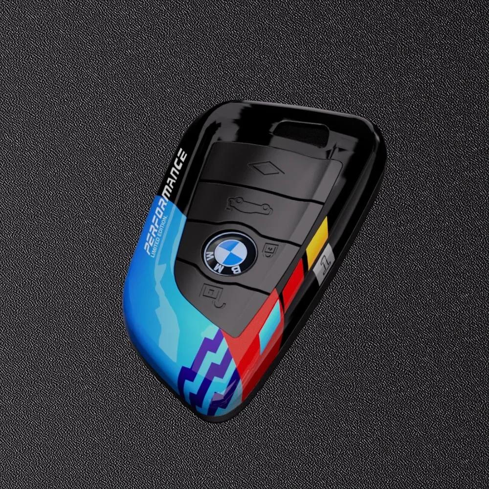 Autoaufkleber Heiß 2025 ABS Kohlefaser Auto Schlüsselanhänger Hülle für BMW 1 2 3 4 5 6 7 Serie X1 X3 X7 X5 X6 X4 F10 F20 F30 G20 G30 G01