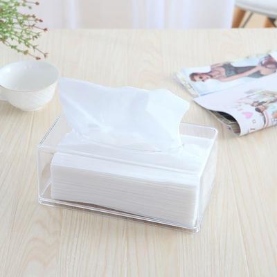 1Pc Clear Acrylic Tissue Box Holder Tissue Dispenser Napkin Holder Car Home Office Desktop Storage Box Organizer Tissue Boxes