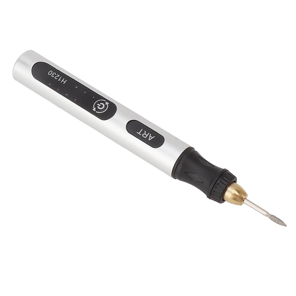 Portable Electric Engraving Tool Cordless Rotary Tool Non Slip Silver USB 4.2V 300mAh Engraving Pen for Metal Glass Wood