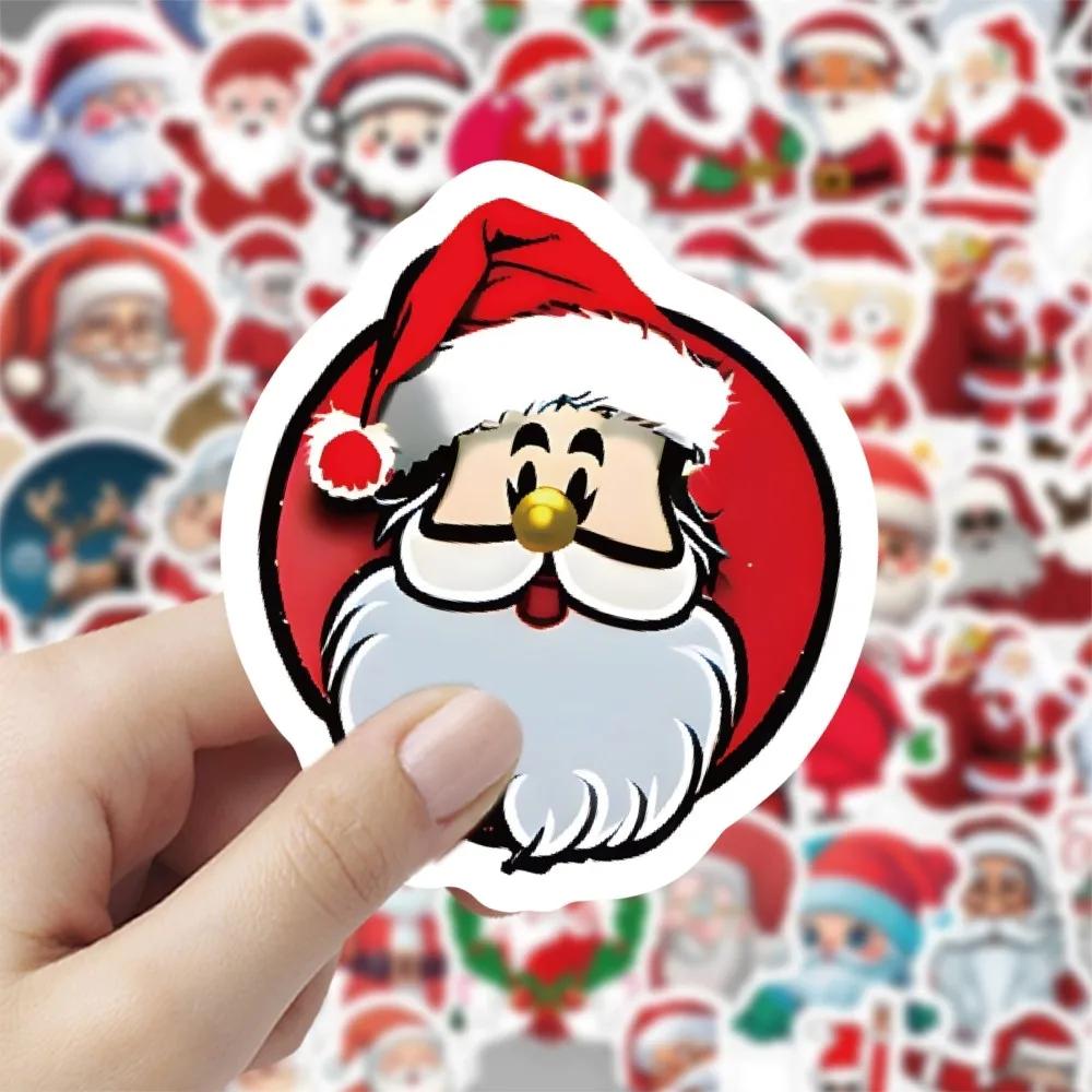 60PCS Cartoon Cute Merry Christmas Jingle Bells Graffiti Stickers for Bicycle Hand Account Pencil Case Decals