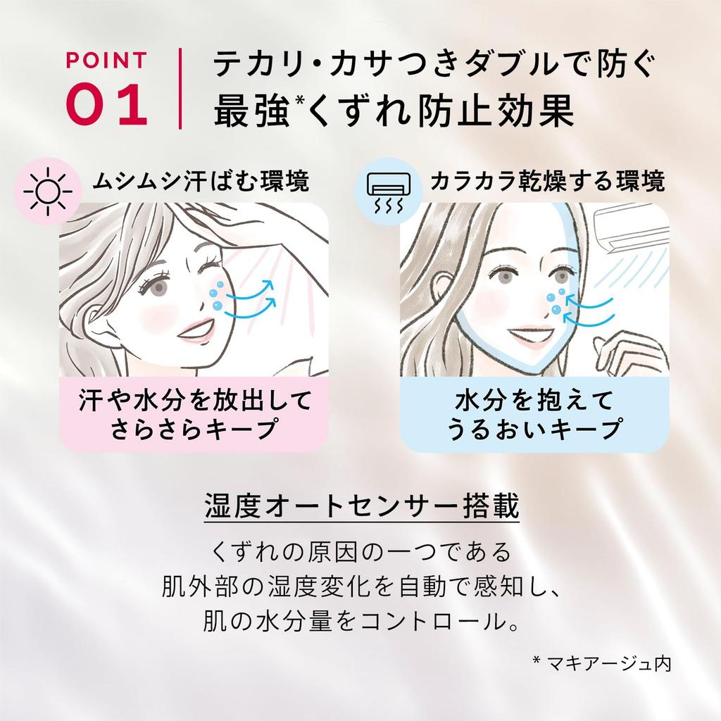 Maquillage Dramatic Skin Sensor Base NEO Nude Beige Makeup Base Extra Size Set (25mL + 8mL) SPF50+ PA++++ Liquid Base for Long-Lasting Makeup, Shine C