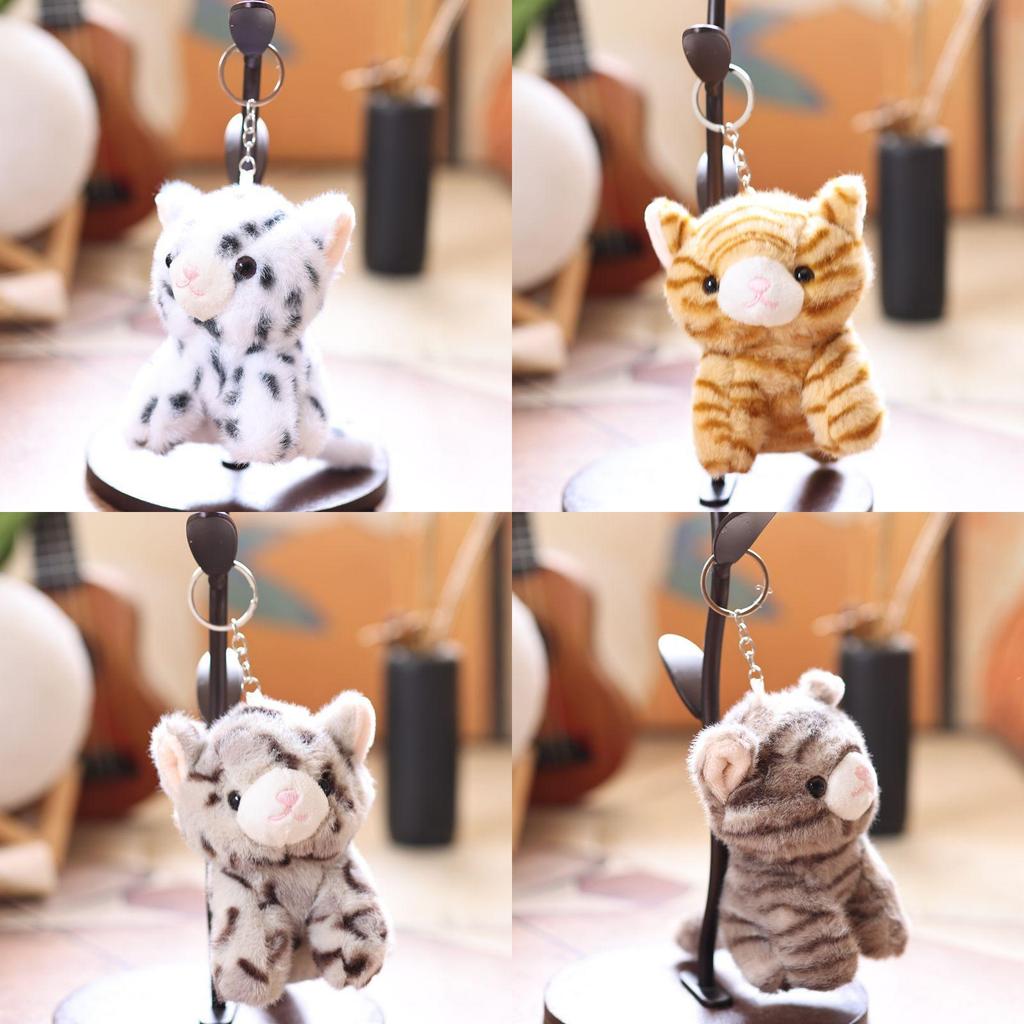 Plush Cat Keychain With Short Pile Fabric For Bag Decoration And Gift