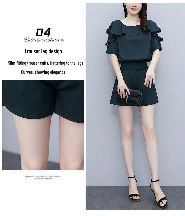 Plus-Size Lace Short-Sleeve Two-Piece Set: Flattering and Chic Summer Fashion for Women