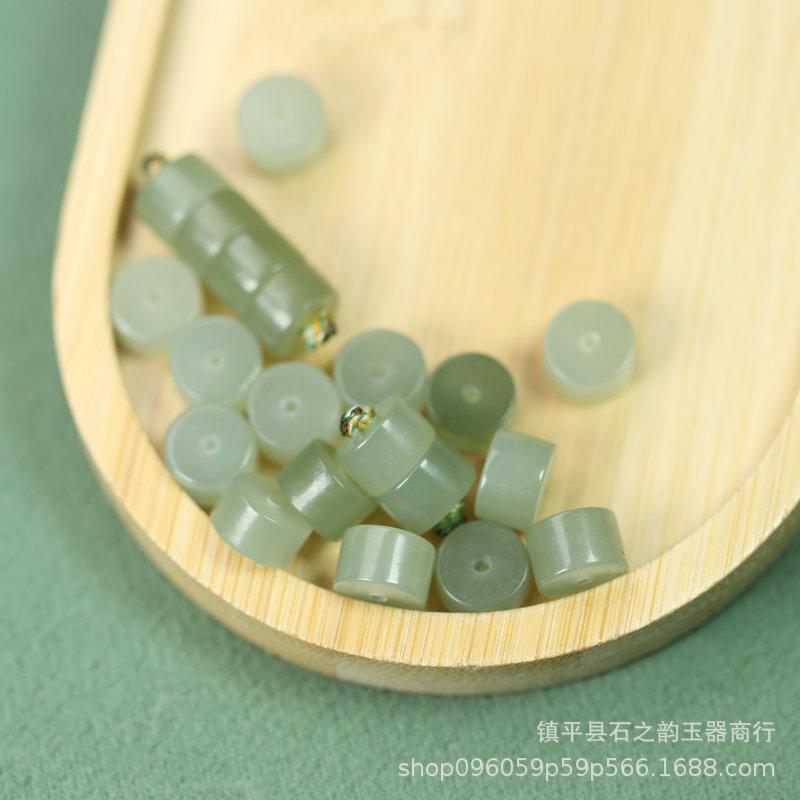 Natural Hetian Jade Spacer Beads for DIY Bracelet Accessories and Ornaments A10