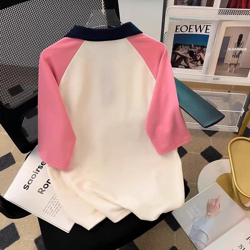 Girls Summer Cotton Polo Shirt Fashionable Short Sleeve T-Shirt For Middle And Big Kids Student Casual Top