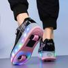 Kids Glitter Roller Skates Two Roller Skating Sneakers Breathable Sports Shoes Good Gifts for Boys and Girls.
