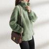 Women S Plus Size Fleece Jacket Open Front Stand Collar Warm Autumn Winter
