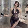 Fan Lei sexy underwear sexy long dress hot perspective mesh uniform temptation passion qqny1